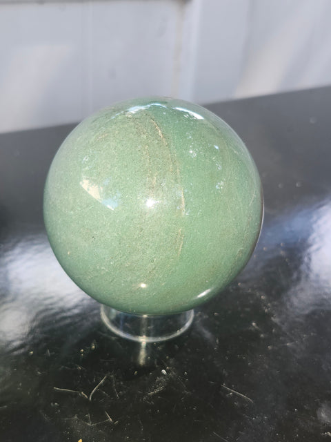 Green aventurine sphere! 15 ounces, 68mm, 2.68 inches