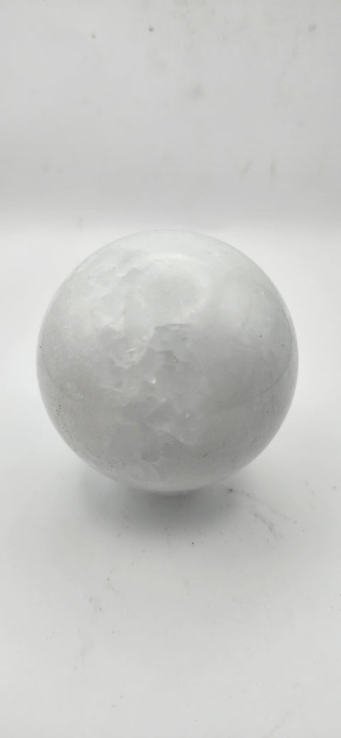 Blue calcite sphere! 9.2 ounces, 55.9mm, 2.2 inches