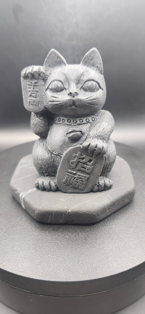 Maneki neko Shungite figurine! 6 ounces, 3.5 inches tall