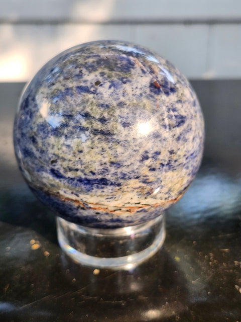Sodalite sphere! 69mm, 2.7 inches, 1.1 pounds