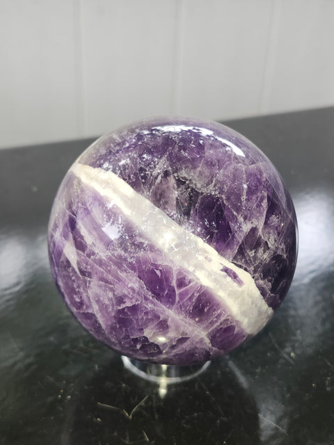 Dream amethyst sphere! 75.8mm, 2.98 inches, 1.5 pounds