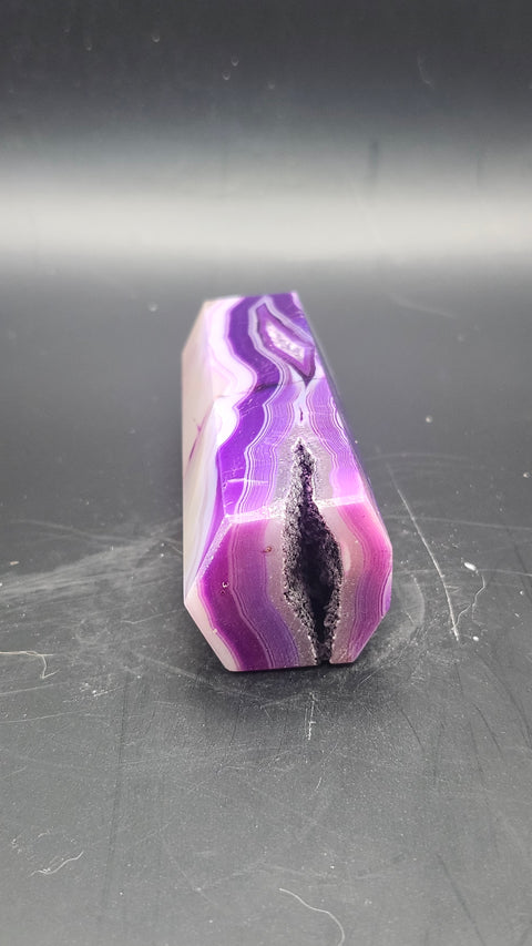 Purple druzy agate tower! 3.75 inches, 3.2 ounces