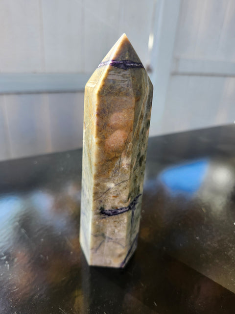 11 ounce opalized fluorite tower