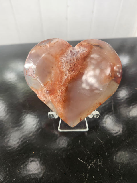 Snakeskin agate heart 5.6 ounce, 3.25 inch wide, 3 inch tall