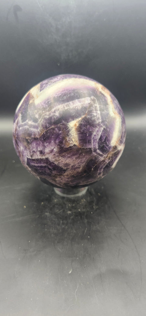 Dream amethyst sphere! 87.6mm, 3.44 inches, 2.2 pounds