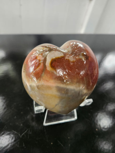 Polychrome jasper heart! 10.3 ounces, 3.5 inches wide