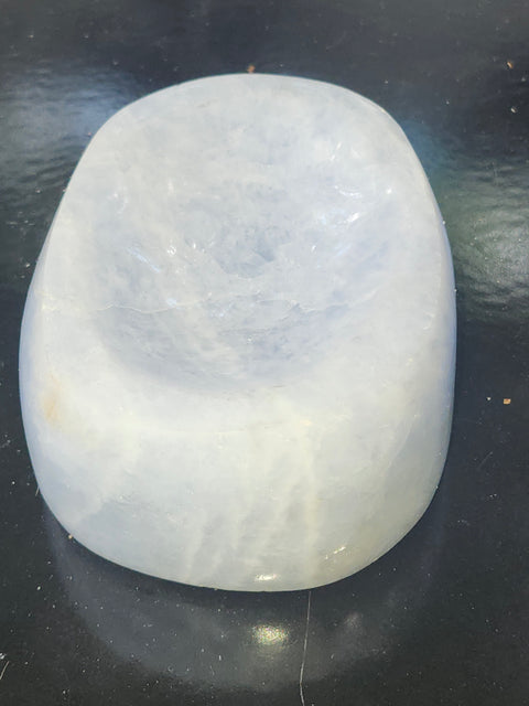 Blue calcite offering bowl/ soap dish! 13 ounces,3.5 inches
