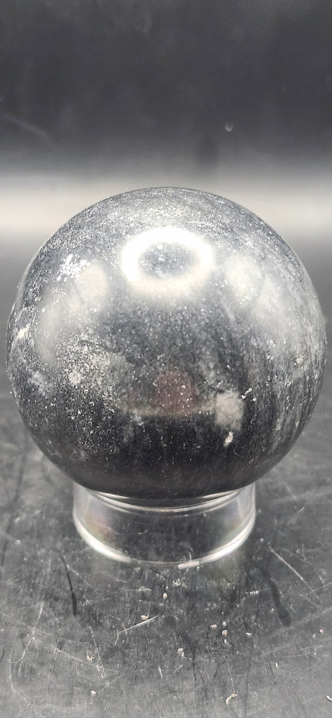 Black phantom quartz sphere! 51.2mm, 2 inches, 6.9 ounces