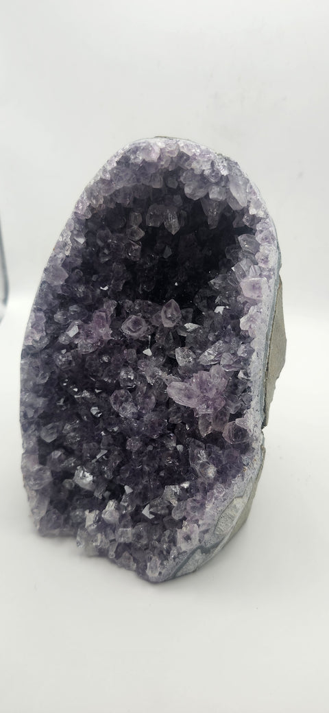 Amethyst cut base free form, 1.13 pounds, 4.8 inches tall,.3.3 wide