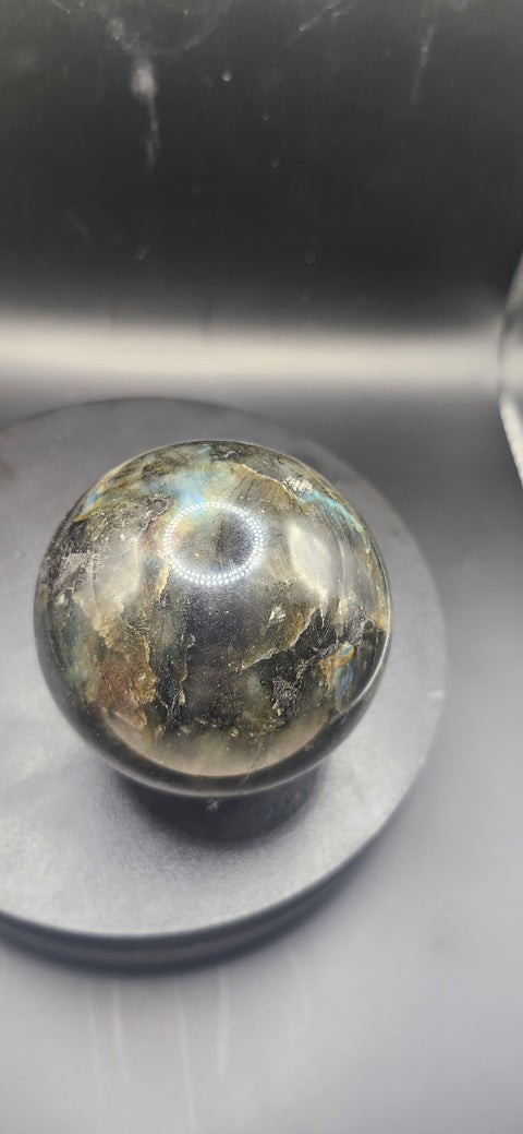 Labradorite sphere! 62mm, 2.4 inches, 12 ounces