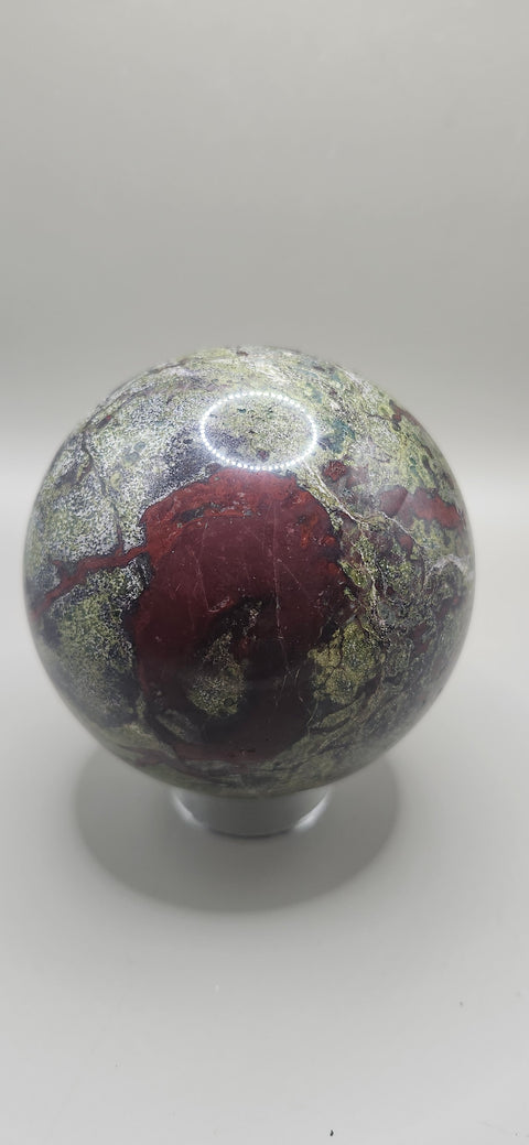 Dragon bloodstone sphere! 75mm, 2.95 inches, 1.8 pounds