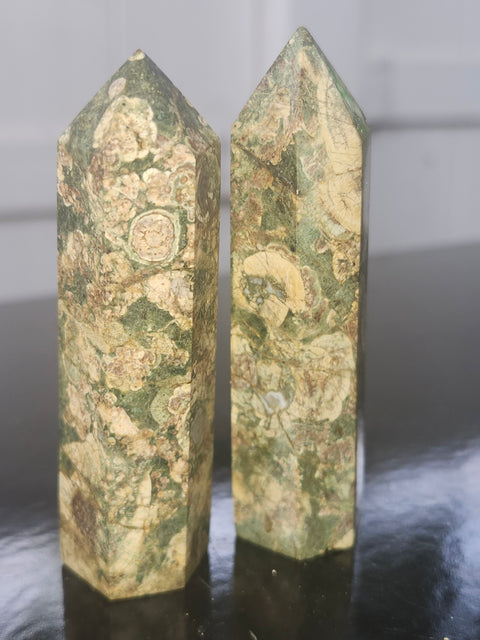Rainforest rhyolite tower! 2.2 ounces, 3.1 inches