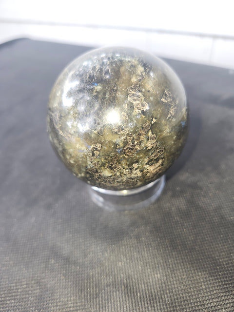 Labradorite sphere 15 ounces, 65mm, 2.56 inches