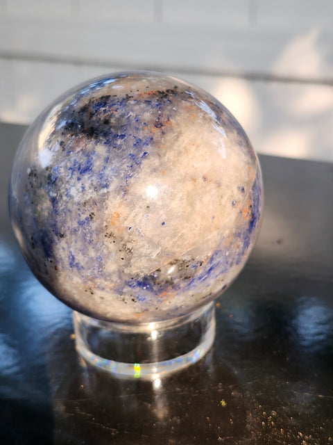 Sodalite sphere! 69mm, 2.7 inches, 1.1 pounds