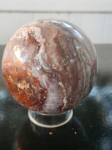 Amethyst lace agate sphere! 84mm, 3.3 inches, 1.14 pounds