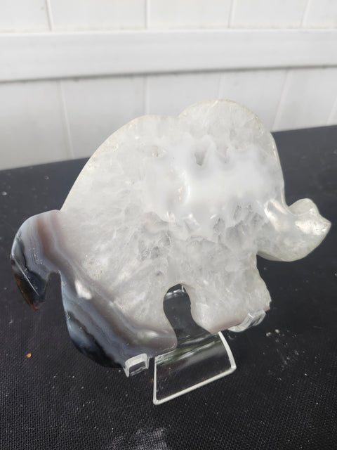 Druzy agate elephant 11 ounces, 5.5 inches wide, 4 inches tall