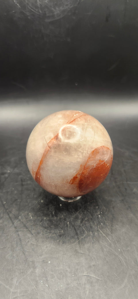 Fire quartz sphere! 5.7 ounces, 48.4mm, 1.9 inches