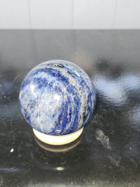 Sodalite sphere! 61mm, 2.4 inches, 11 ounces