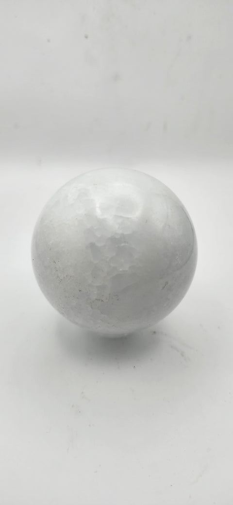 Blue calcite sphere! 9.2 ounces, 55.9mm, 2.2 inches