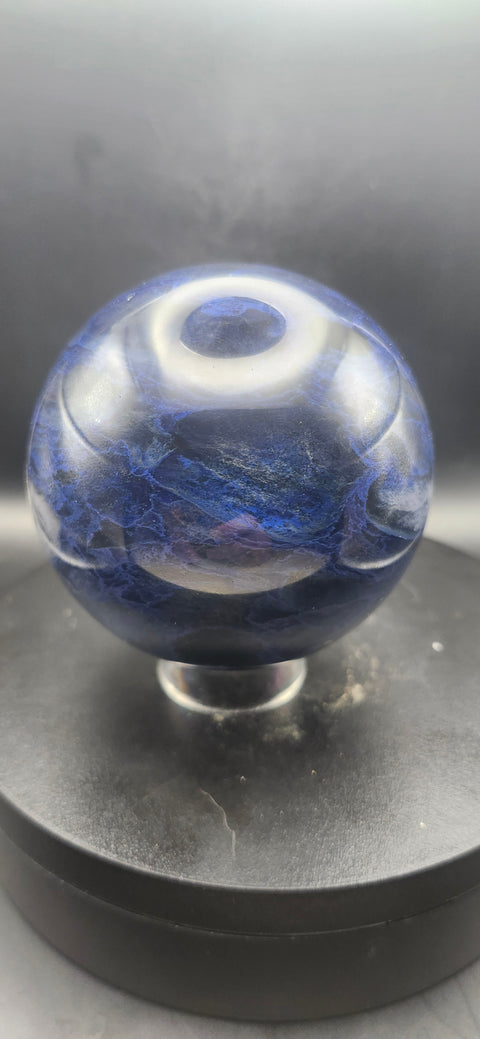 Blueberry smelting quartz sphere! 1.2 pounds, 75.8mm, 2.98 inches