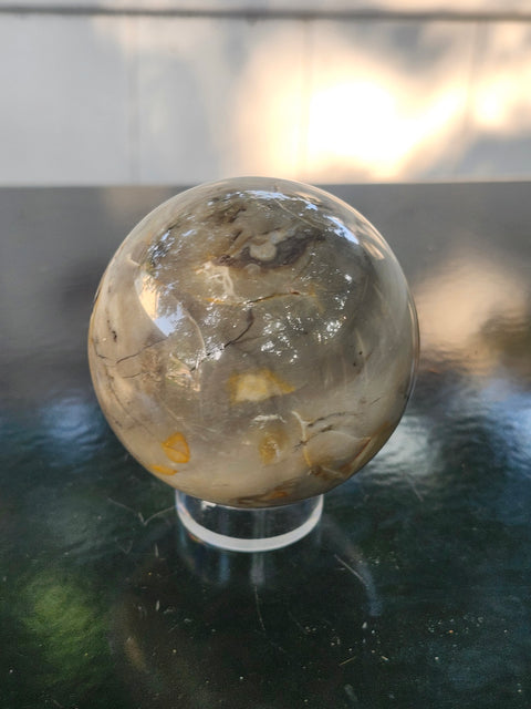 Druzy volcanic agate sphere! 11 ounces, 62mm, 2.4 inches