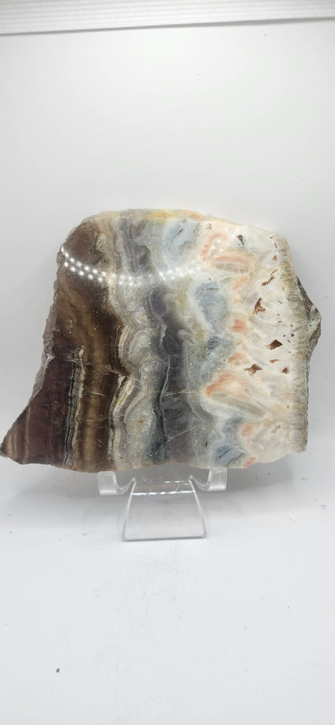 Multi color agate slab! 5.6 inch by 5.4 inch 1.6 pounds