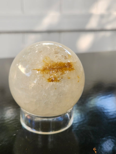 59.5mm 2.34 inch, 10.6 ounce Ferruginous quartz sphere
