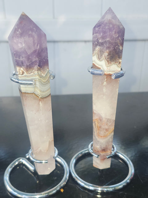 Amethyst lace agate scepter! 5.2 inches, 4.2 ounces