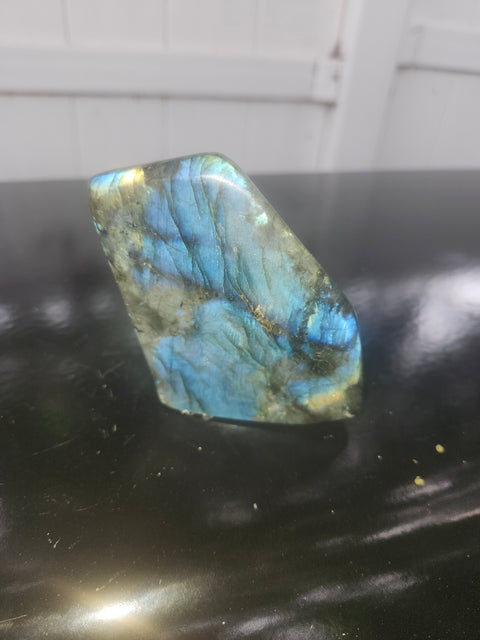 Labradorite free form! 12.8 ounces, 4 inches wide, 3 inches tall