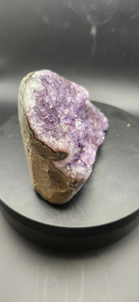 Amethyst cut base free form! 12 ounces, 3.6 inches long, 2.8 tall