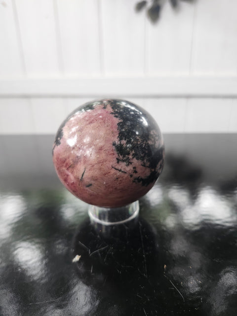 61.9mm, 2.44 inch rhodonite sphere! 1 pound