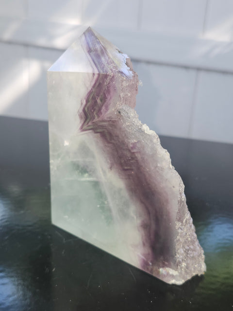 Druzy florite free form tower! 1 pound, 4.3 inches tall, 3.3 wide