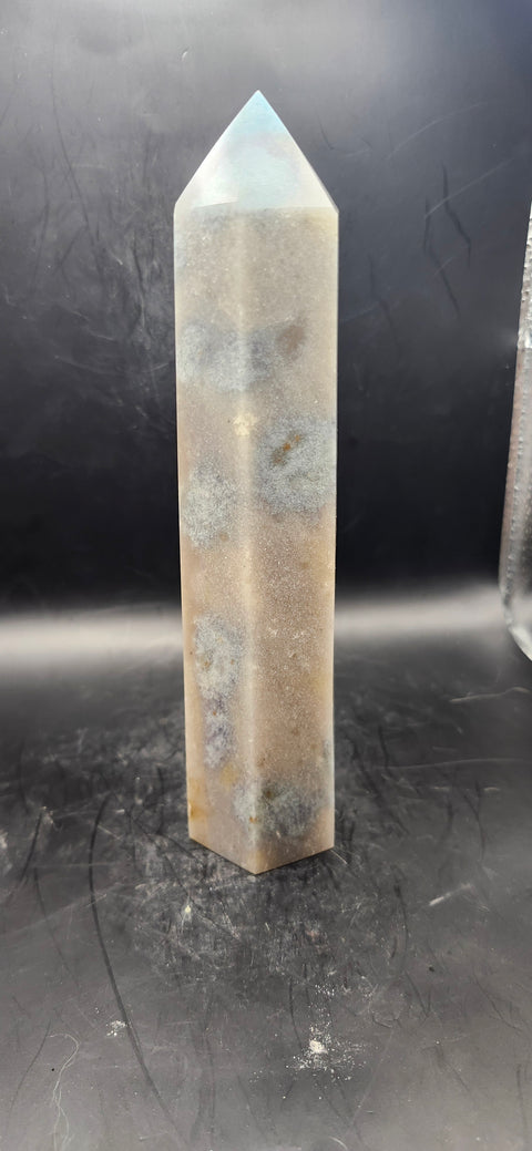 Blue, orange & green aventurine tower! 7.5 inches tall, 1.2 pounds