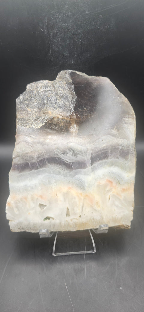 Striped calcite slab! 1.4 pounds, 5.5 inches tall, 4.5 wide