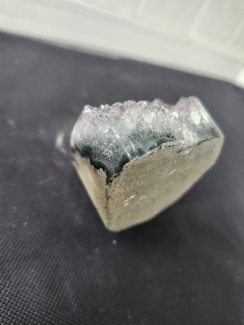 10 ounce, 3 inch tall, 2 inch wide amethyst geode free form