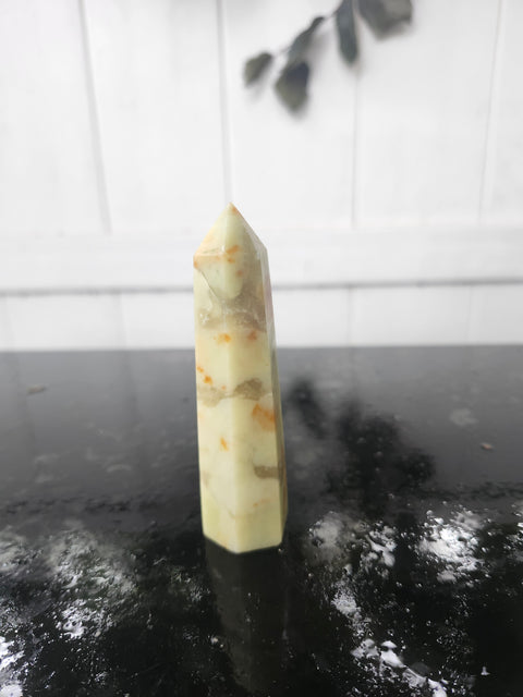 Olive opal tower! 3.5 inches, 2.5 ounces