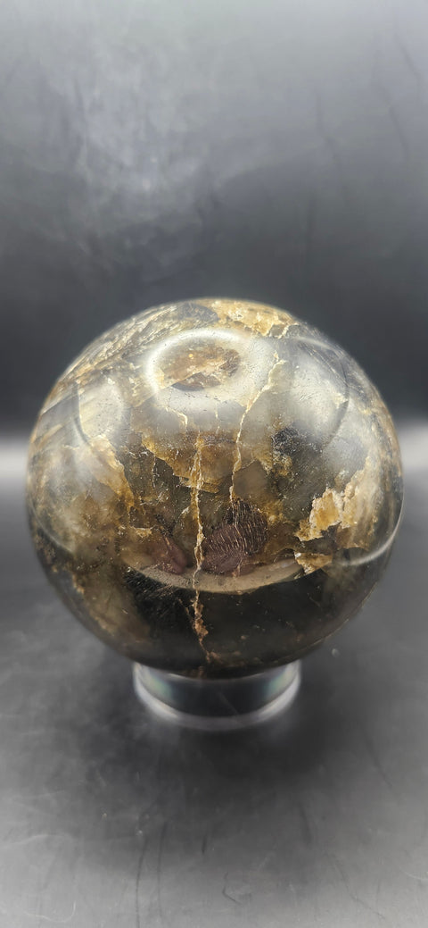 Labradorite sphere! 87mm, 3.42 inches, 2.2 pounds