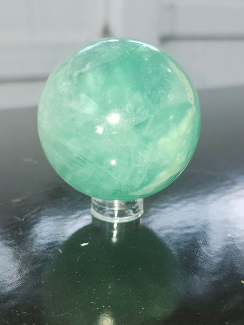 Green florite sphere! 6.8 ounces, 48mm, 1.9 inches