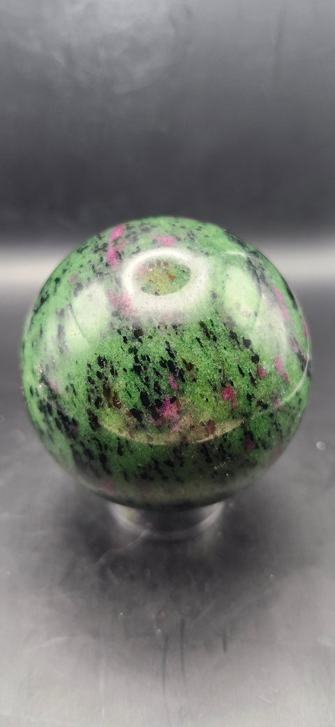 Ruby in zoisite sphere! 65.5mm, 2.57 Inches, 1 pound