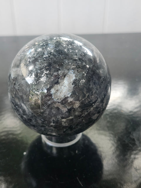 Larvikite sphere! 1.1 pounds, 69mm, 2.7 inches