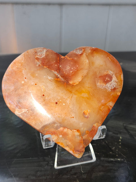 Snakeskin agate heart! 5.4 ounces, 3.4 inches tall, 3.1 inches wide