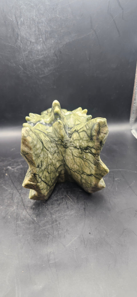 Serpentine dragon skull! 1.15 pounds, 4.5 inch head, 6.5 nose to horn