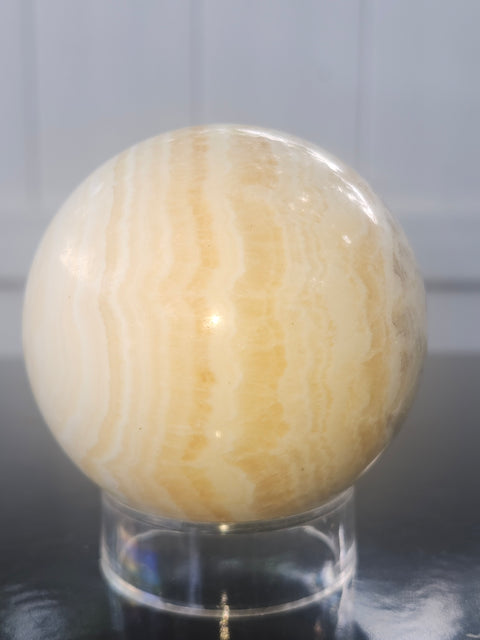 Orange calcite sphere! 67mm, 2.6 inches, 15 ounces