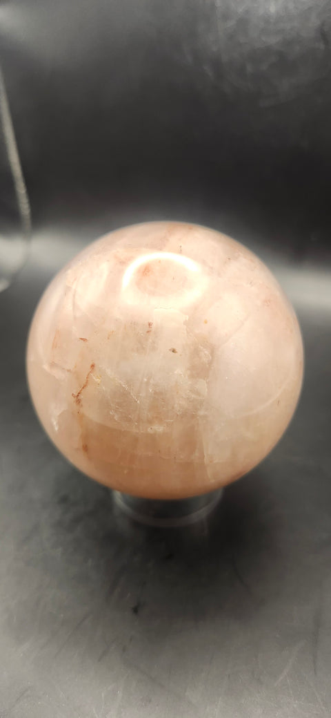 Fire quartz sphere! 65.7mm, 2.5 inches, 14 ounces