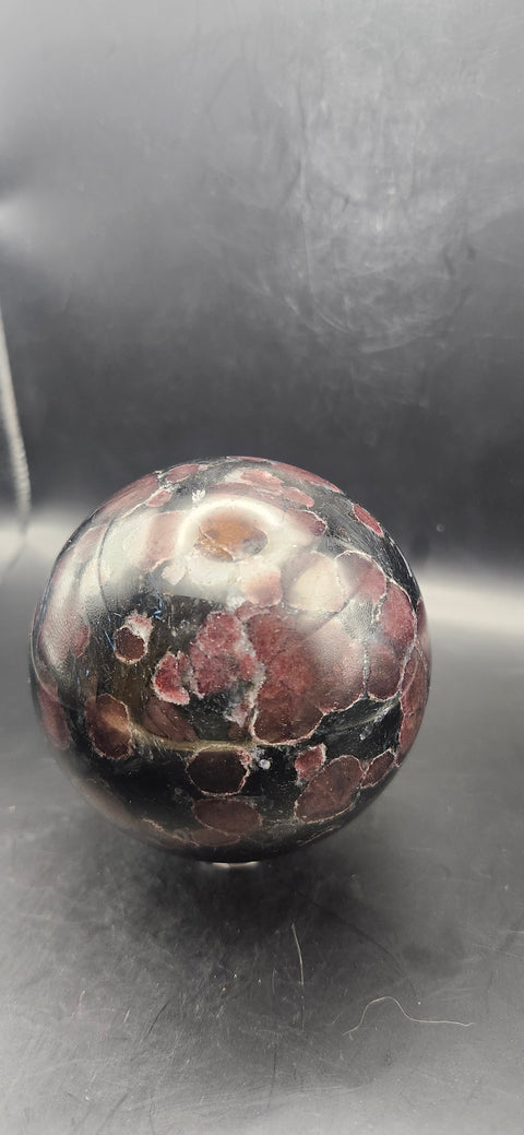 Astrophyllite garnet firework sphere! 74.5mm, 2.93 inches, 1.9 pounds