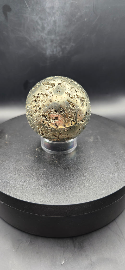 Pyrite sphere. 50.8mm, 2 inches, 9.5 ounces