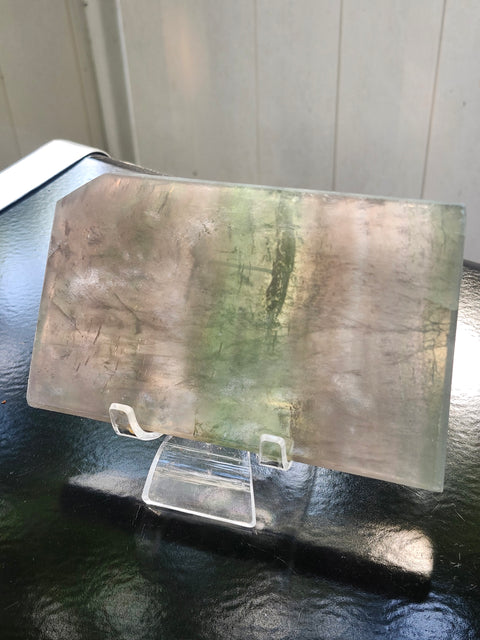 Green and purple Florite slab! 1.1 pounds, 5.5 inches tall,.3.4 wide