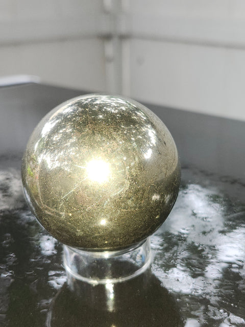 13.5 ounce Pyrite sphere! 53.9 mm, 2.12 inches