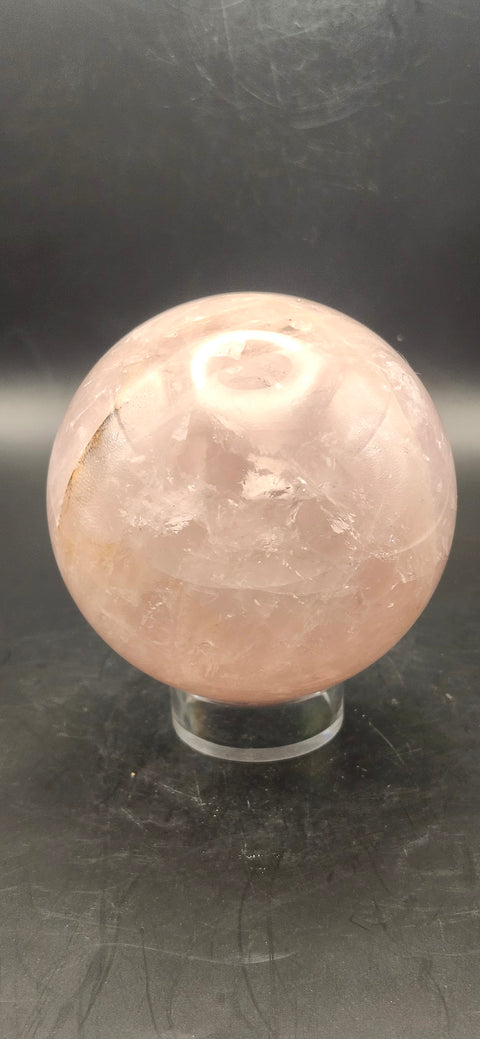 Rose quartz sphere! 69.8mm, 2.7 inches, one pound!