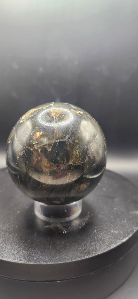 Labradorite sphere! 62mm, 2.4 inches, 12 ounces